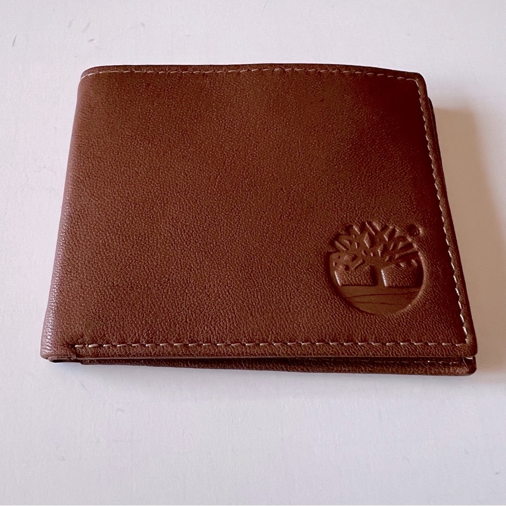 TIMBERLAND MENS LEATHER BIFOLD WALLET TAN NWT